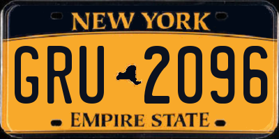 NY license plate GRU2096