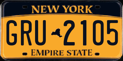 NY license plate GRU2105