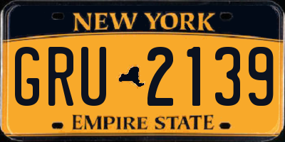 NY license plate GRU2139