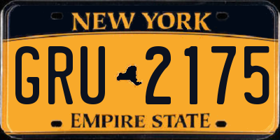 NY license plate GRU2175