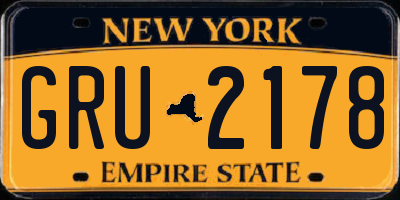 NY license plate GRU2178