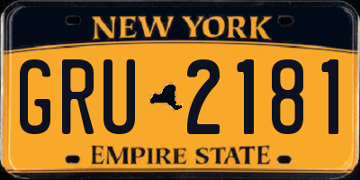 NY license plate GRU2181