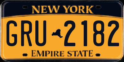 NY license plate GRU2182