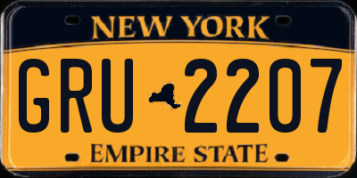 NY license plate GRU2207