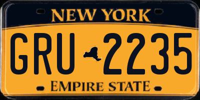 NY license plate GRU2235
