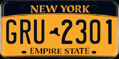 NY license plate GRU2301
