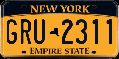 NY license plate GRU2311