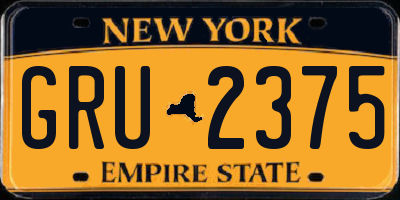 NY license plate GRU2375