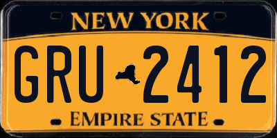 NY license plate GRU2412