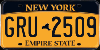 NY license plate GRU2509