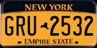 NY license plate GRU2532