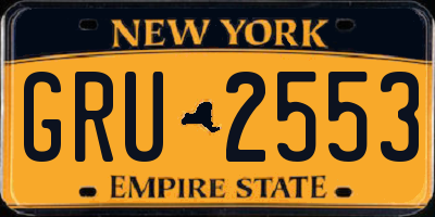 NY license plate GRU2553