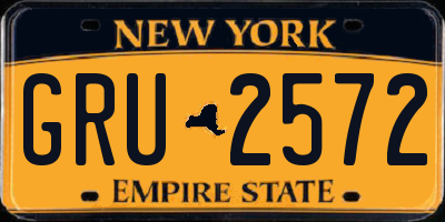 NY license plate GRU2572