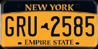 NY license plate GRU2585