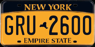 NY license plate GRU2600