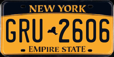 NY license plate GRU2606