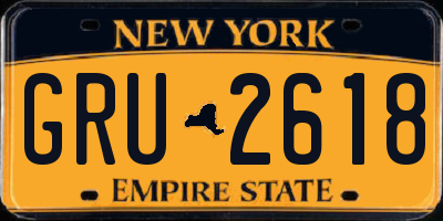 NY license plate GRU2618