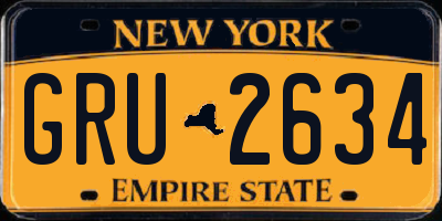NY license plate GRU2634