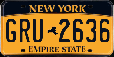 NY license plate GRU2636