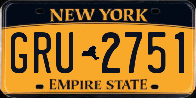 NY license plate GRU2751