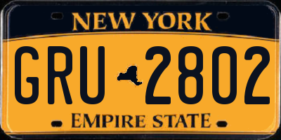 NY license plate GRU2802