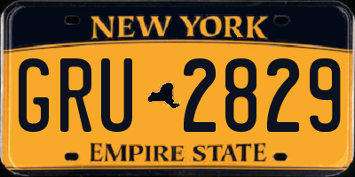 NY license plate GRU2829