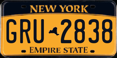 NY license plate GRU2838