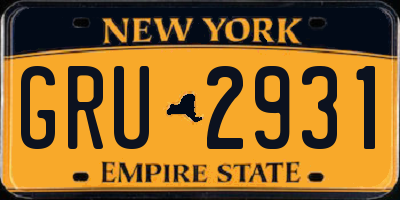NY license plate GRU2931