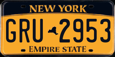 NY license plate GRU2953