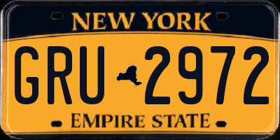 NY license plate GRU2972