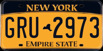 NY license plate GRU2973