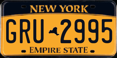 NY license plate GRU2995