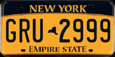 NY license plate GRU2999