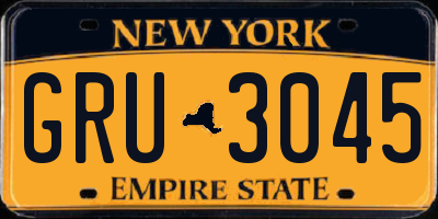 NY license plate GRU3045