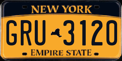 NY license plate GRU3120