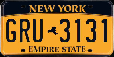 NY license plate GRU3131