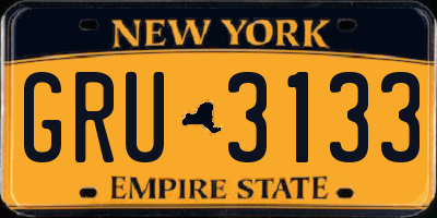 NY license plate GRU3133