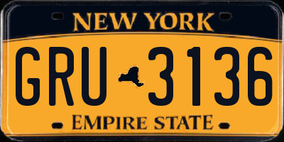 NY license plate GRU3136