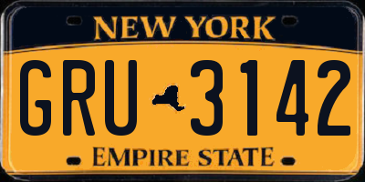 NY license plate GRU3142