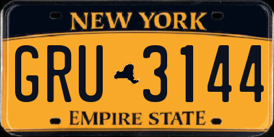 NY license plate GRU3144