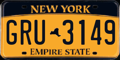 NY license plate GRU3149