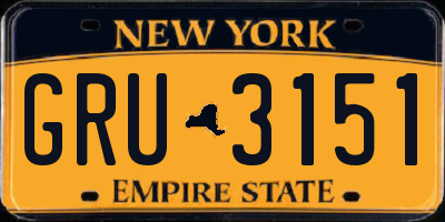 NY license plate GRU3151