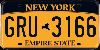 NY license plate GRU3166