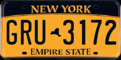 NY license plate GRU3172