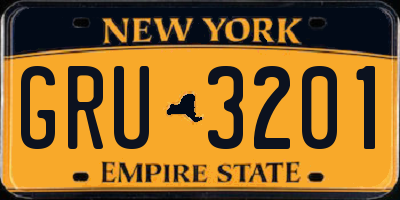 NY license plate GRU3201