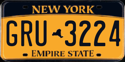 NY license plate GRU3224