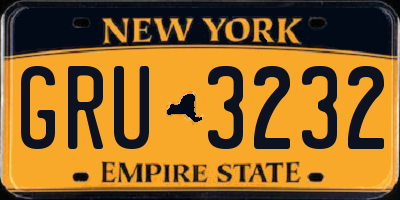NY license plate GRU3232