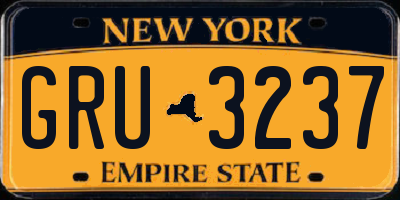 NY license plate GRU3237