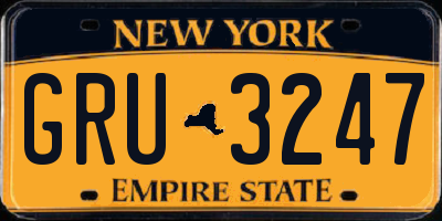 NY license plate GRU3247