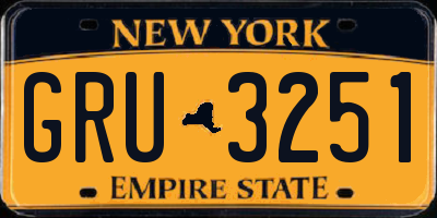 NY license plate GRU3251